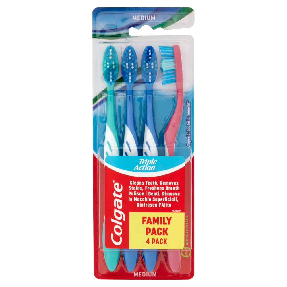 Colgate spazzolino Triple Action, medio, 4 pezzi